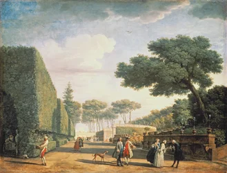 Vue dans le parc de la Villa Pamphili, 1749